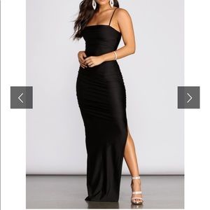 Mika High Slit Ruched Dress